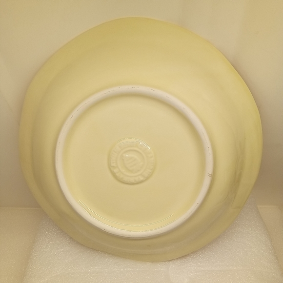 CERAMICHE TADINATE 10" Pasta Soup Salad Bowl Peach Rim Autumn Italy Farm Scene - Picture 8 of 14